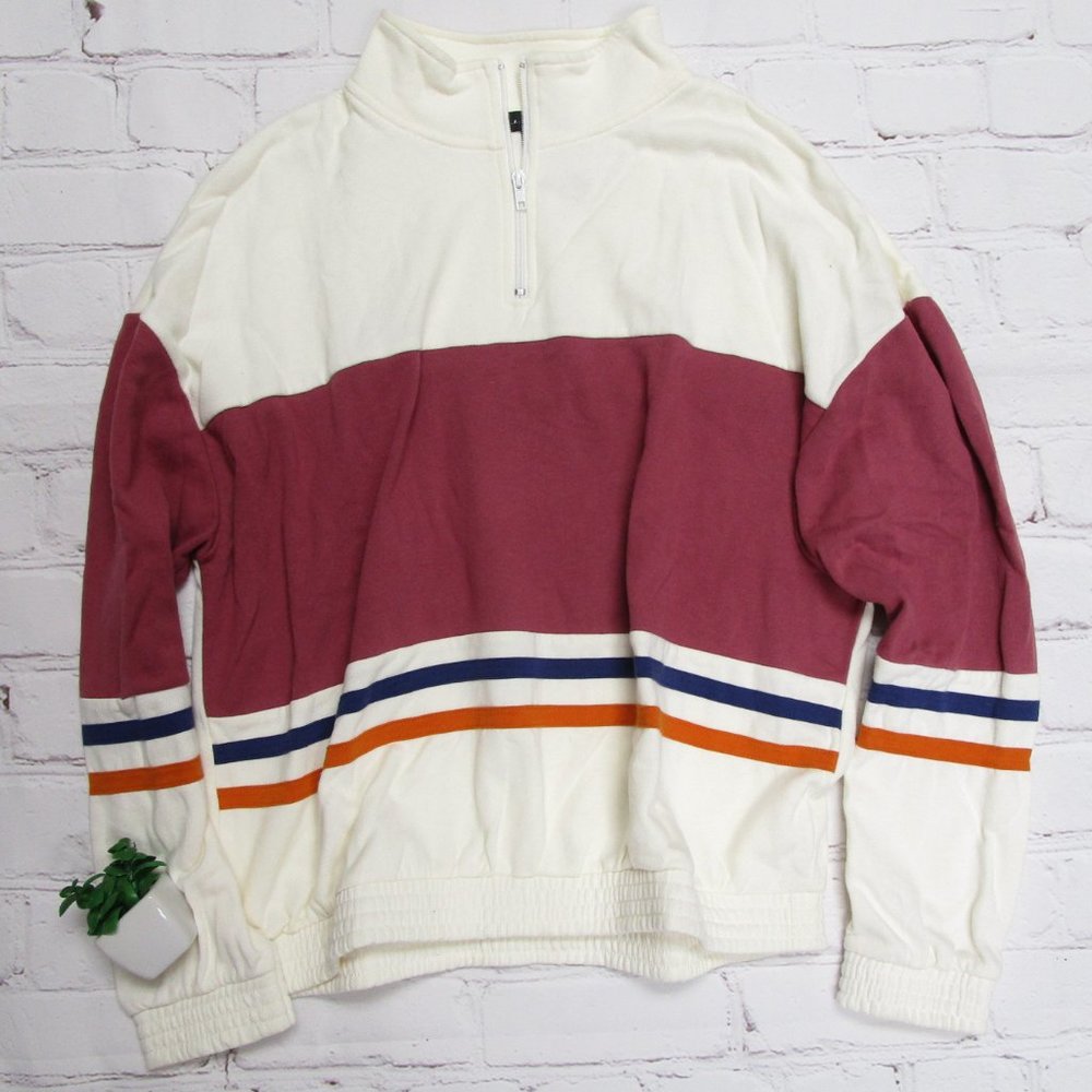 Pacsun Tops | La Hearts Color Block Half Zip Sweatshirt (NWT!)